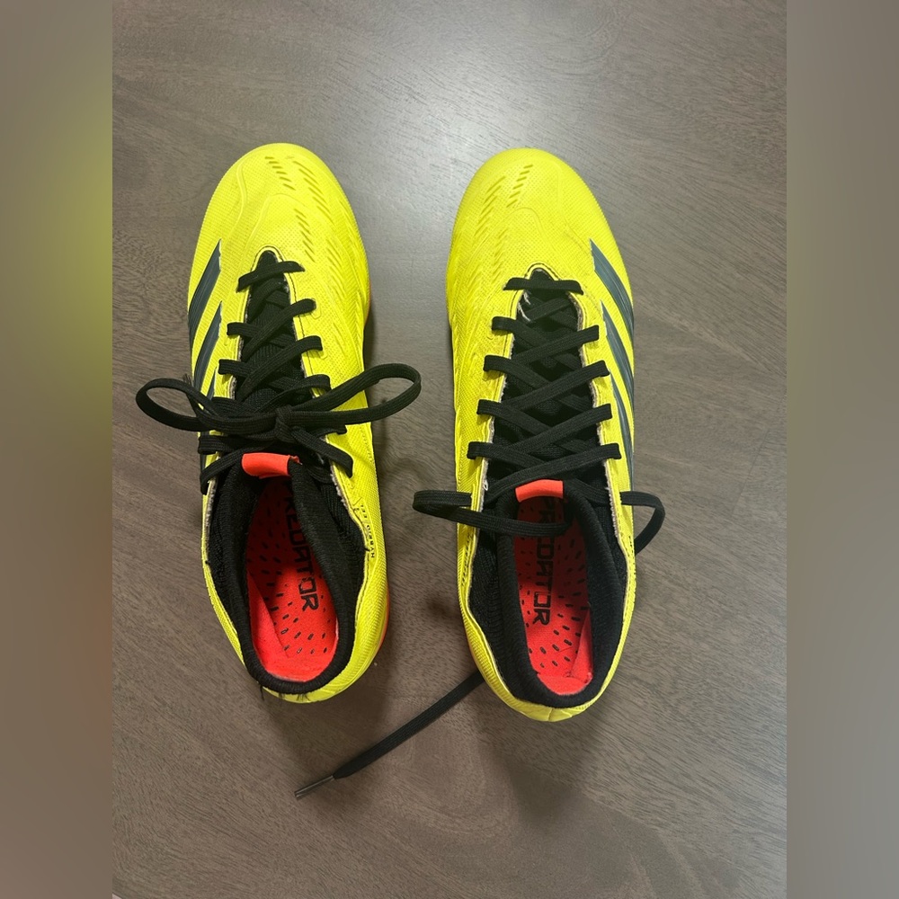 Adidas Bright Yellow and Black Cleats